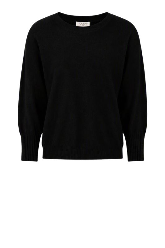 Tooday Cenna bluse I Sort strikbluse med rund hals