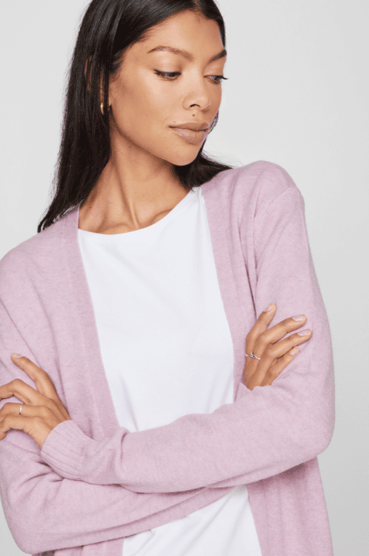 VILA Viril Cardigan kort | Lækker blød strikcardigan i rosa |