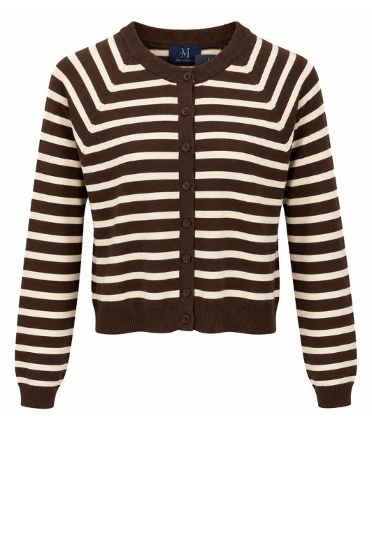 Marc Lauge Tia cardigan I Stribet strikcardigan i brun