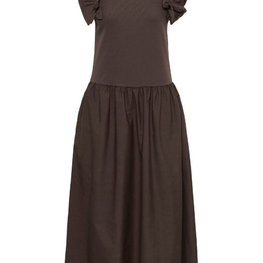 Karen By Simonsen Oda dress I Cool sporty kjole i mørkebrun