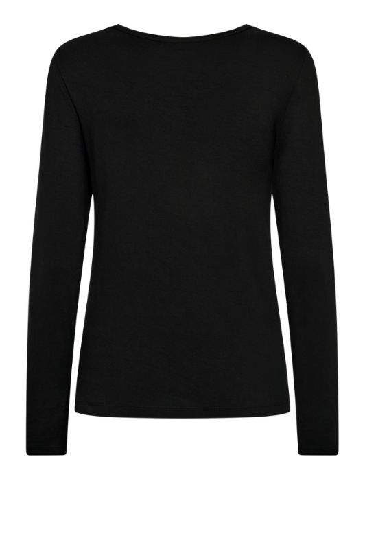 Freequent Liana bluse I Ensfarvet basistop i sort