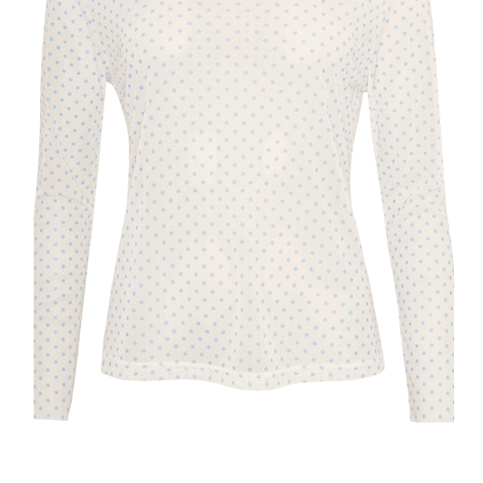 Ofelia Gwen bluse | Hvid mesh med lyseblå prikker