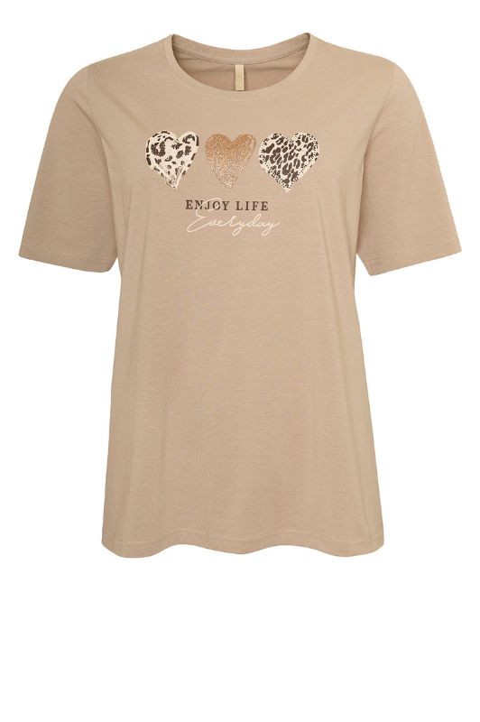 Ofelia Krista t-shirt | Sand tee med foil hjerteprint I Dresslab