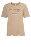 Ofelia Krista t-shirt | Sand tee med foil hjerteprint I Dresslab