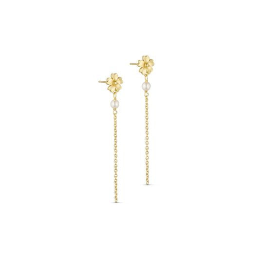 Pure by Nat I Poppy pearl øreringe børstet 24K guld