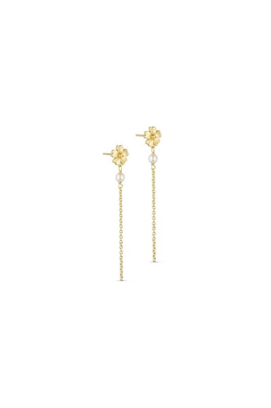 Pure by Nat I Poppy pearl øreringe børstet 24K guld