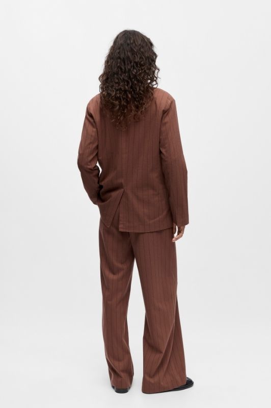 Object LO Lisa blazer i brun pinstripe