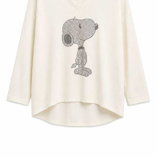 Marc Lauge Snoopy motiv I Sweatbluse i offwhite