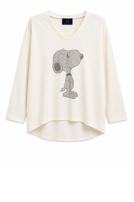 Marc Lauge Snoopy motiv I Sweatbluse i offwhite