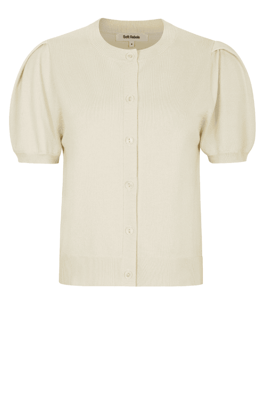 Soft Rebels Marla | Kortærmet cardigan i creme