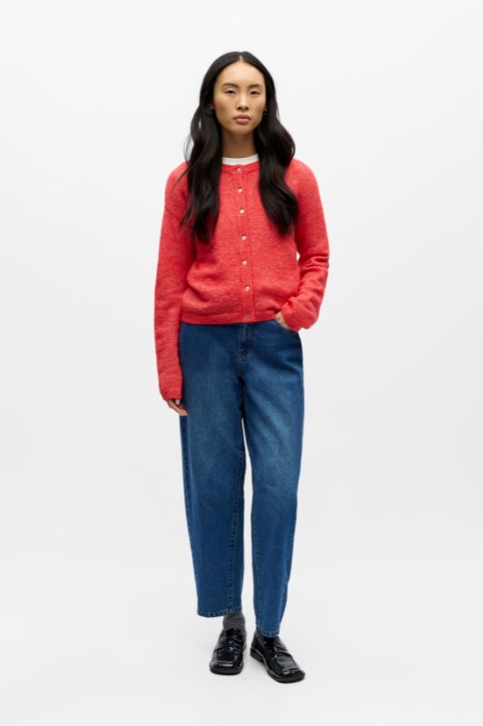 Object Agate strik cardigan koral
