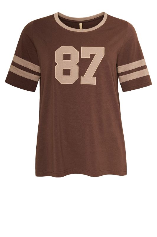 Ofelia Gamma t-shirt | Chokoladefarvet tee med nummer broderi