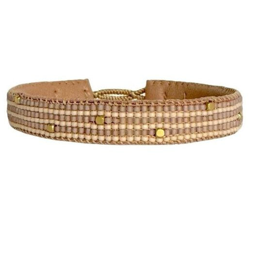 Ibu jewels armbånd I The bar I Stribet perlearmbånd i rosa I Dresslab