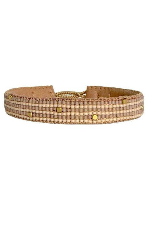 Ibu jewels armbånd I The bar I Stribet perlearmbånd i rosa I Dresslab