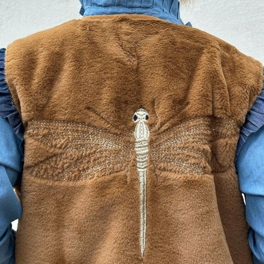 Gaspar Duffy frill vest I Cool teddy vest i khaki