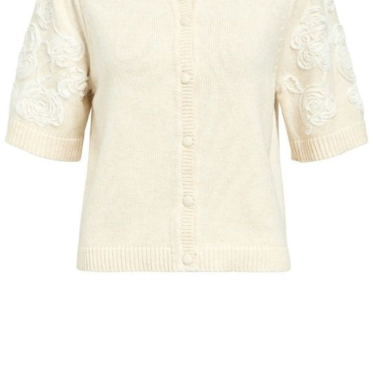 Object Jane strikcardigan creme