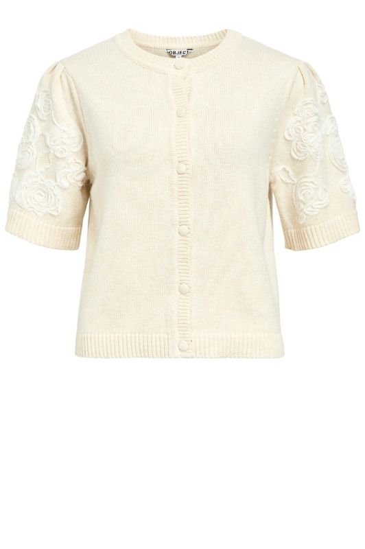 Object Jane strikcardigan creme