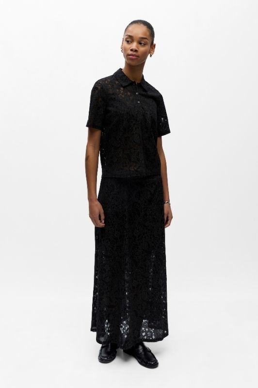 Object Bianca sort polo t-shirt i blonde I Dresslab