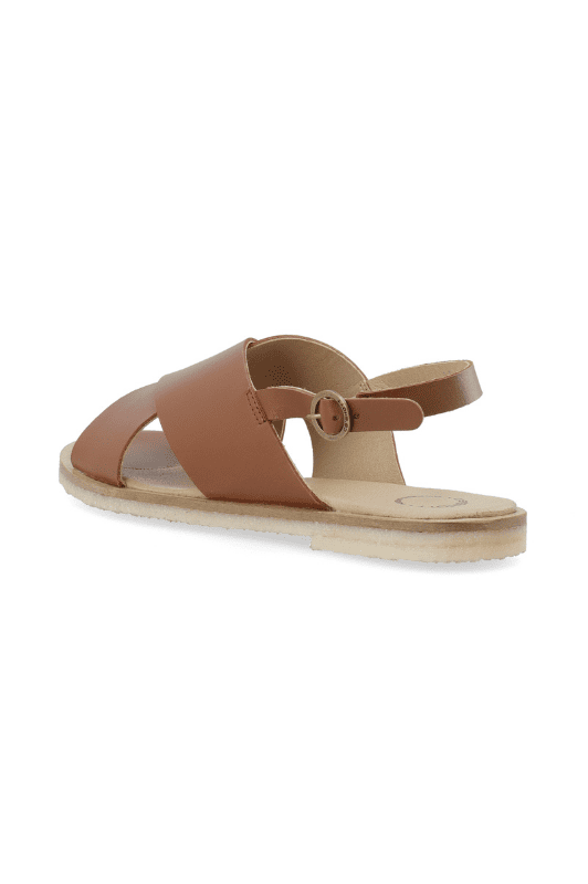 Cashott Casgitta Cross skind sandal I Cognacfarvet