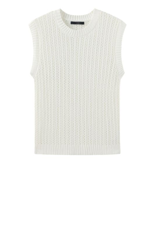 Luxzuz Corinn knit I Strikvest i hvid