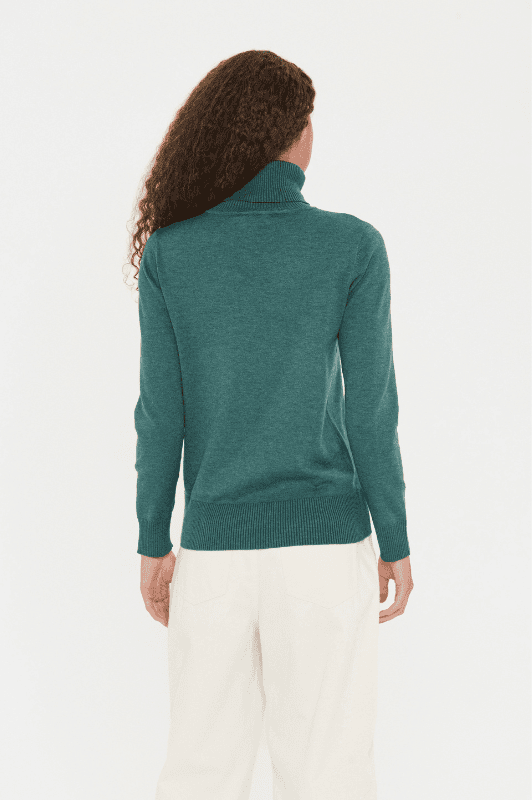 Saint Tropez Mila strik | Rullekrave pullover i petrol