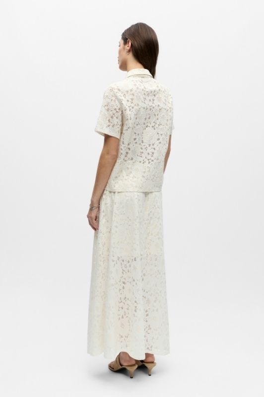 Object Bianca long skirt I Cool cremefarvet blonde nederdel I Dresslab