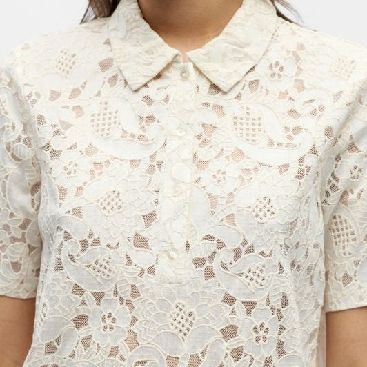 Object Bianca creme polo t-shirt i blonde I Dresslab