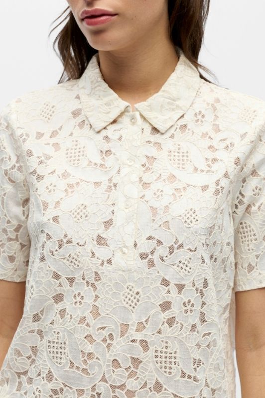 Object Bianca creme polo t-shirt i blonde I Dresslab