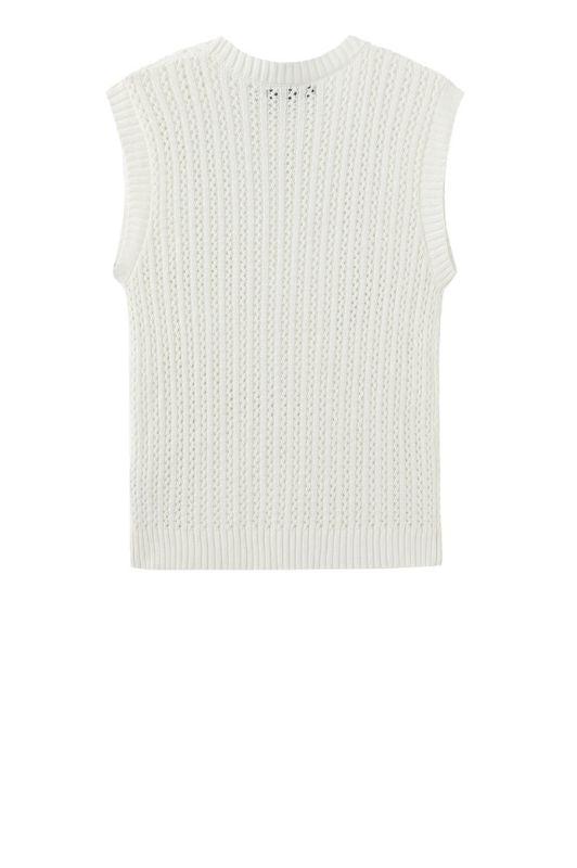 Luxzuz Corinn knit I Strikvest i hvid