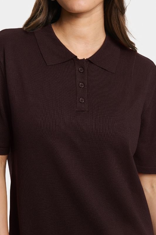 Saint Tropez Mila polo dress | Strikkjole i chokobrun