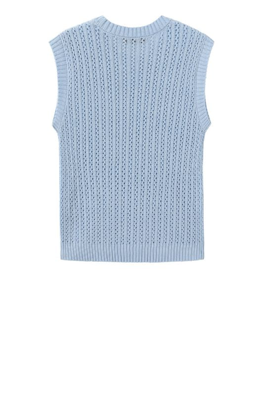 Luxzuz Corinn knit I Strikvest i lyseblå
