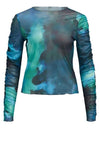 Object Ayla meshbluse skyblue allover print
