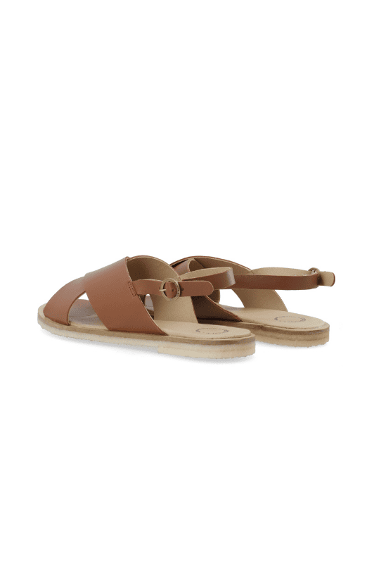 Cashott Casgitta Cross skind sandal I Cognacfarvet