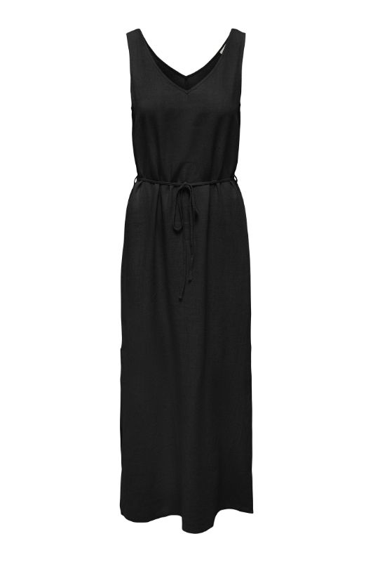 JDY Say dress | Hørkjole i sort med bindebånd