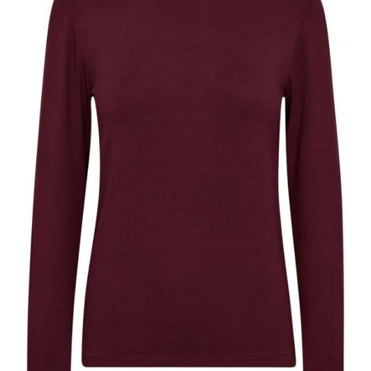 Freequent Liana bluse I Bordeaux rullekrave