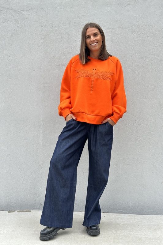 PRE ORDER Gaspar Fanø sweat I Cool orange top med guldsmed I Dresslab