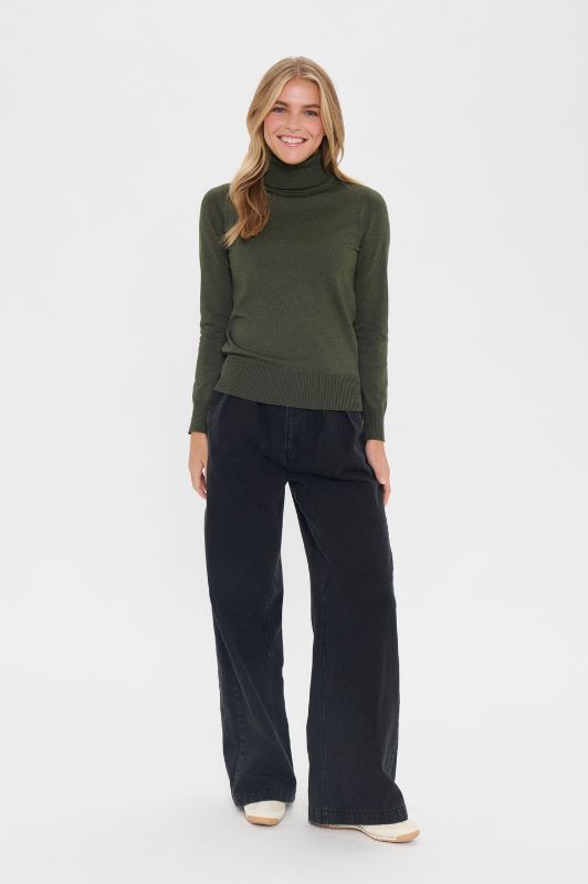 Saint Tropez Mila strik | Rullekrave pullover i army