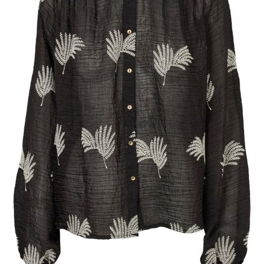 Prepair Estelle bluse I Broderet smuk bluse i sort og creme