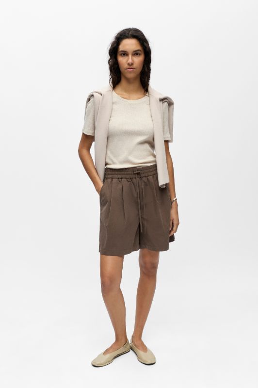 Object Berta chokoladebrun poplin shorts I Dresslab
