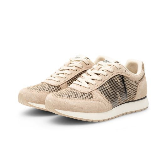 Woden Ronja Icon | Sneakers i mesh coffee cream