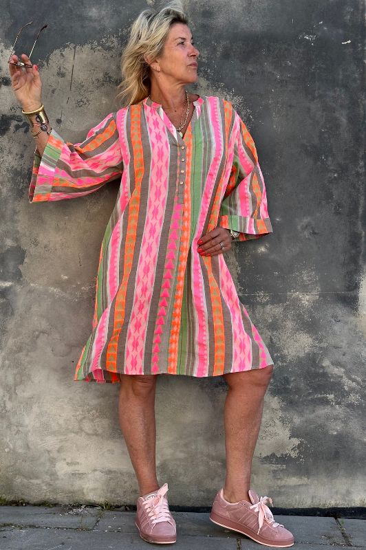 Gaspar Mumbai short dress | Cool multicolour jaquard kjole I Dresslab