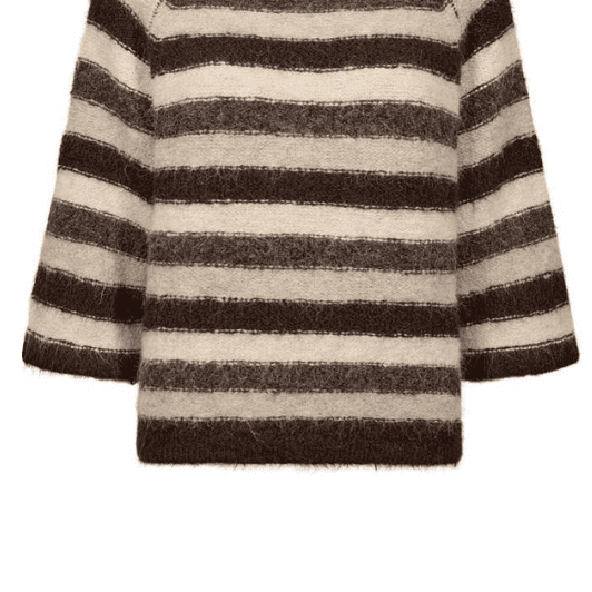Freequent Lulu stribet strik pulli i brune toner