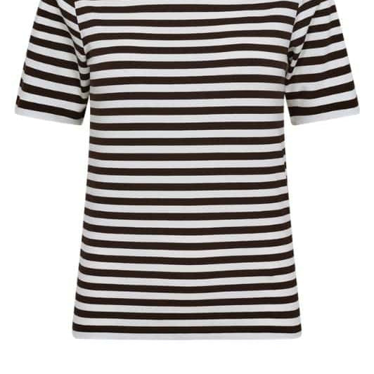 Freequent Liana t-shirt I Strib brun hvid
