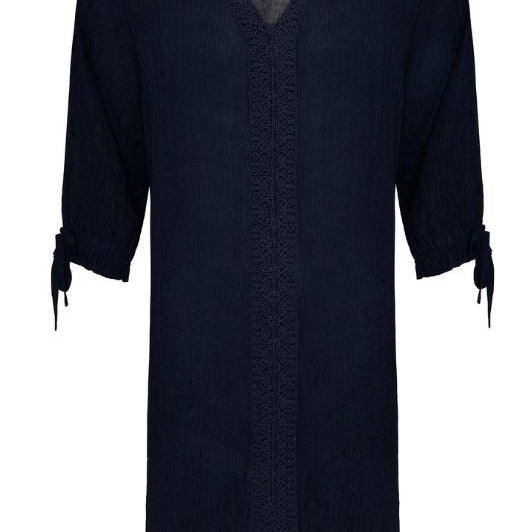 Ofelia Tona tunika i creppet navy  I Dresslab