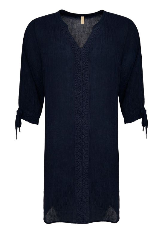 Ofelia Tona tunika i creppet navy  I Dresslab