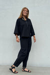 PRE ORDER Gaspar Mumbai  I Cool poplin bluse i sort I Dresslab