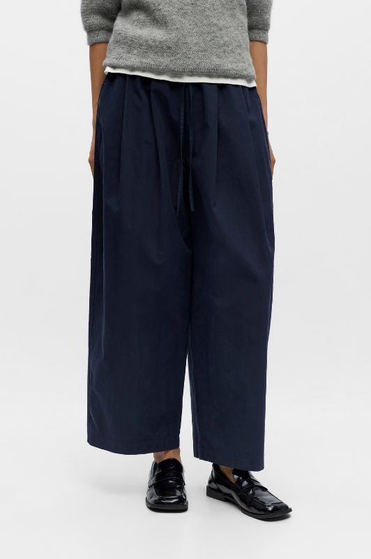 Object Berta barrel pant | Mørkeblå barrel bukser