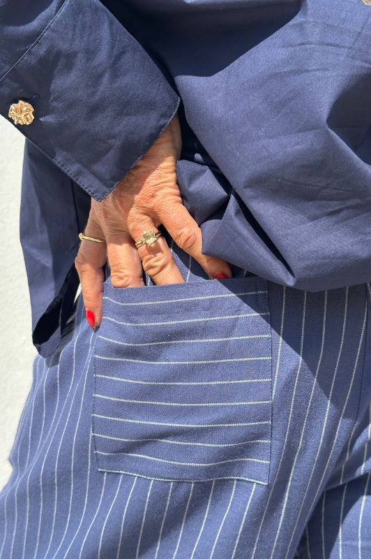 Gaspar Tropea balloon pant  | Pinstripe blå buks