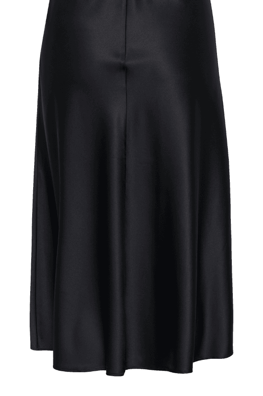 Saint Tropez Disa skirt | Smuk satin midi nederdel | Sort