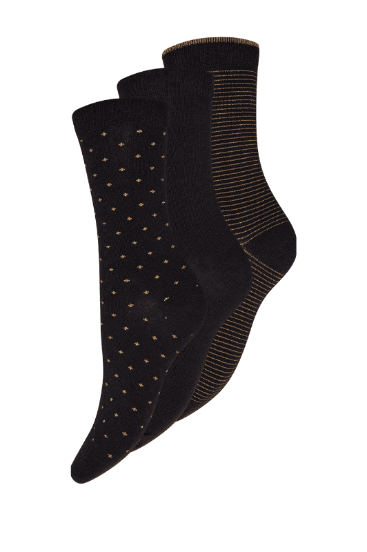 Decoy I 3 pak sokker bomuld lurex guld